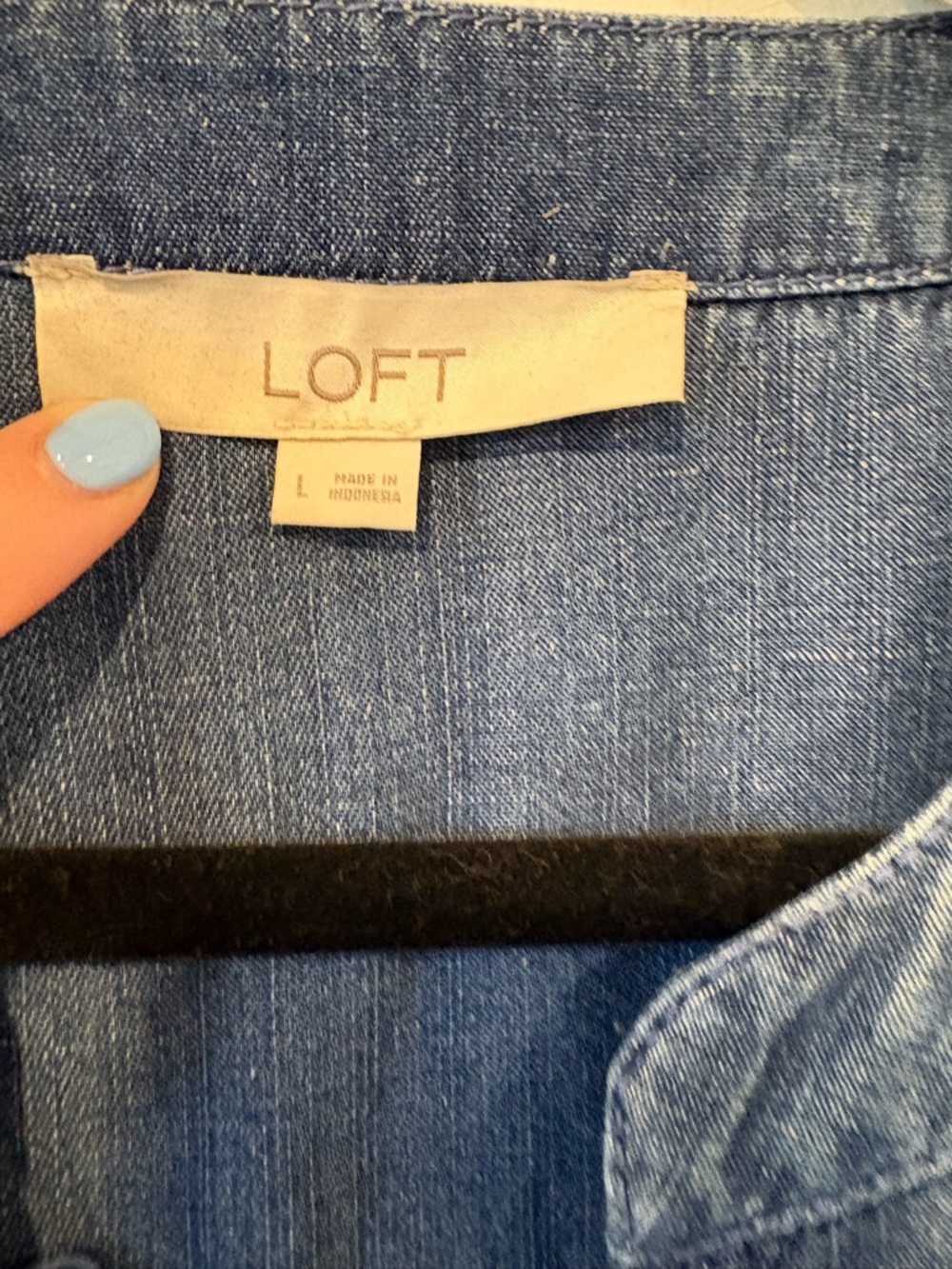 LOFT Blue Denim Tunic Dress - Picture 2 of 12